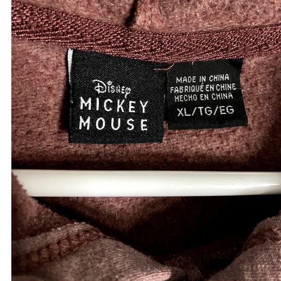 Disney Mickey Mouse Hoodie Womens XL Dusty Rose Pullover Spell Out Large Mickey - Picture 5 of 15